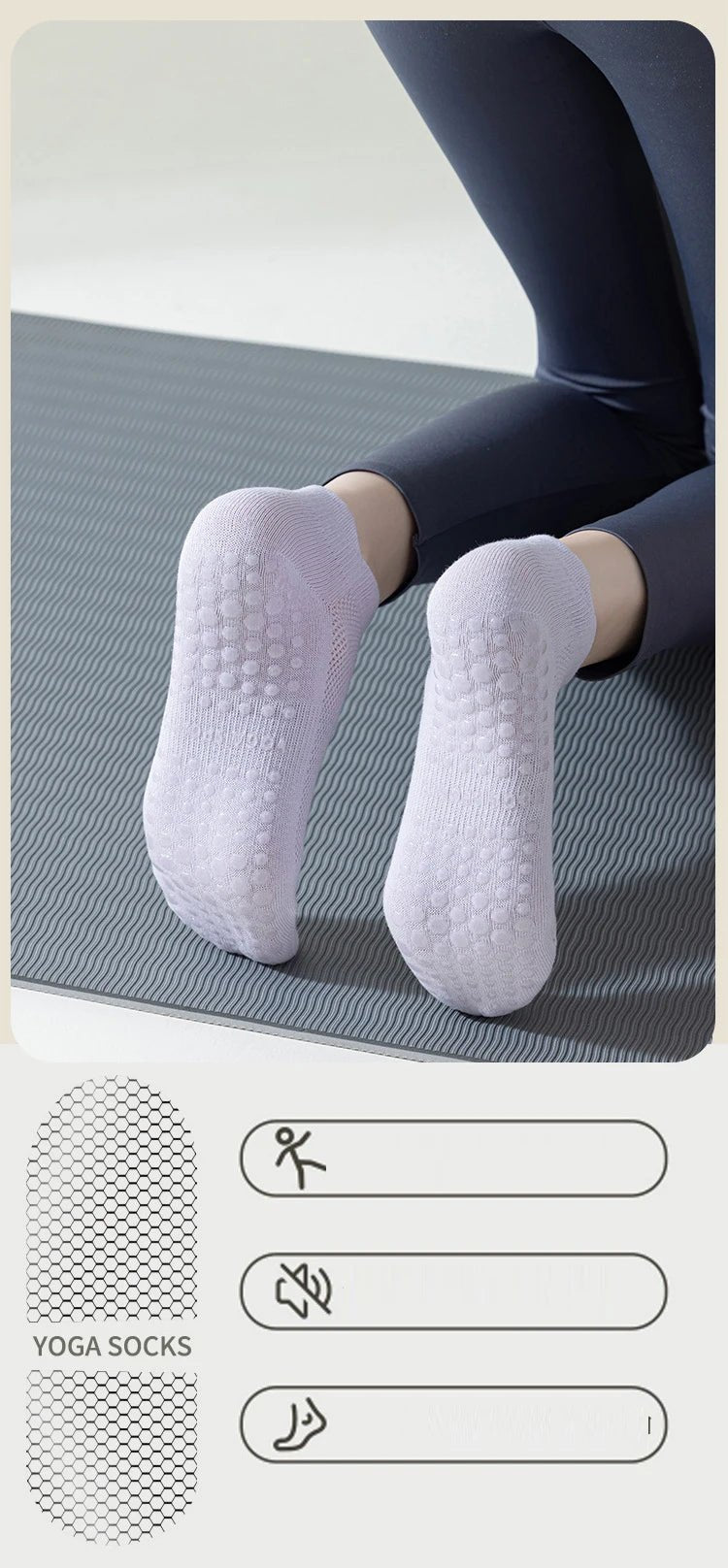 Women's Breathable Non-Slip Yoga Socks (3 Pack) - silverfoxgoods